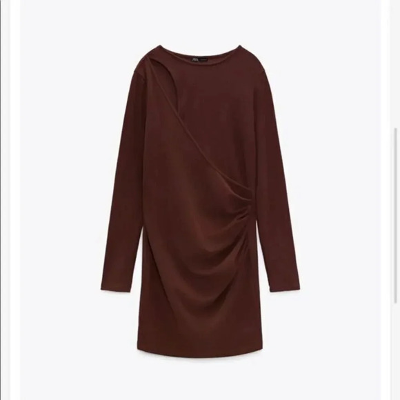 Zara CUT OUT PLEATED DRESS - Picture 1 of 9